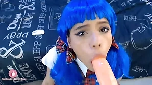 Hardcore schoolgirl Candy Feng's solo performance in the dorm room