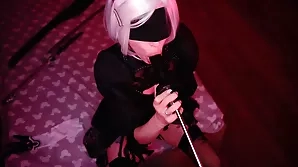 Nier's wife has a blindfolded and hardcore 1080p experience with a sex machine.