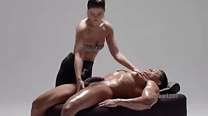 Beautiful massage with oil ends up in a hot and hardcore sex session