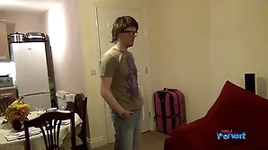 Nerd pervert’s sexy encounter with young prostitute in sexy lingerie