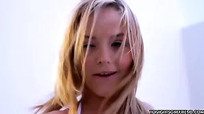 Beautiful American blonde Alexis Texas in hot role play with a hardcore blowjob for money